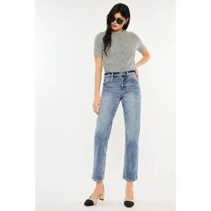 Kancan Jeans Womens 13/30 Blue Tilda High Rise Slim Straight Leg Distressed